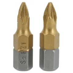 Końcówki wkrętakowe PZ1 x 25 mm, tytanowana, 2 szt.