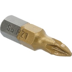 Końcówki wkrętakowe PZ1 x 25 mm, tytanowana, 2 szt.