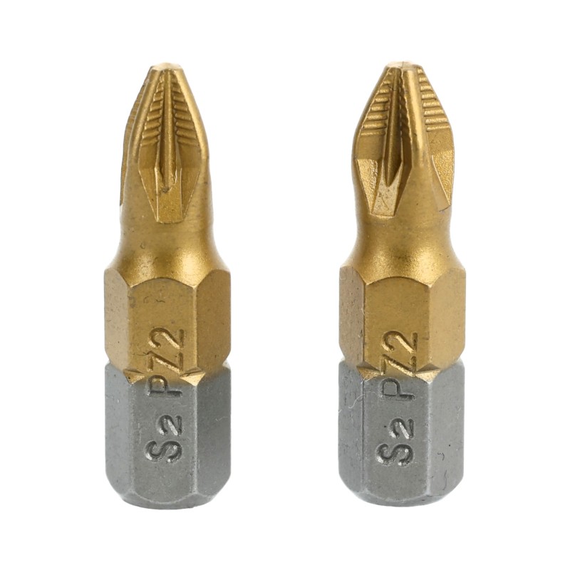 Końcówki wkrętakowe PZ2 x 25 mm, tytanowana, 2 szt. Końcówki wkrętakowe PZ2 x 25 mm, tytanowana, 2 szt.