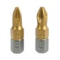 Końcówki wkrętakowe PZ2 x 25 mm, tytanowana, 2 szt. Końcówki wkrętakowe PZ2 x 25 mm, tytanowana, 2 szt.