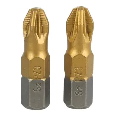 Końcówki wkrętakowe PZ3 x 25 mm, tytanowana, 2 szt.