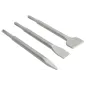 Zestaw dłut płaskich 20/40 x 250 mm, dłuto szpicak 14 x 250 mm, uchwyt SDS-plus, 3szt.