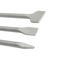 Zestaw dłut płaskich 20/40 x 250 mm, dłuto szpicak 14 x 250 mm, uchwyt SDS-plus, 3szt.