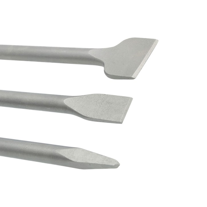 Zestaw dłut płaskich 20/40 x 250 mm, dłuto szpicak 14 x 250 mm, uchwyt SDS-plus, 3szt. Zestaw dłut płaskich 20/40 x 250 mm, dłuto szpicak 14 x 250 mm, uchwyt SDS-plus, 3szt.