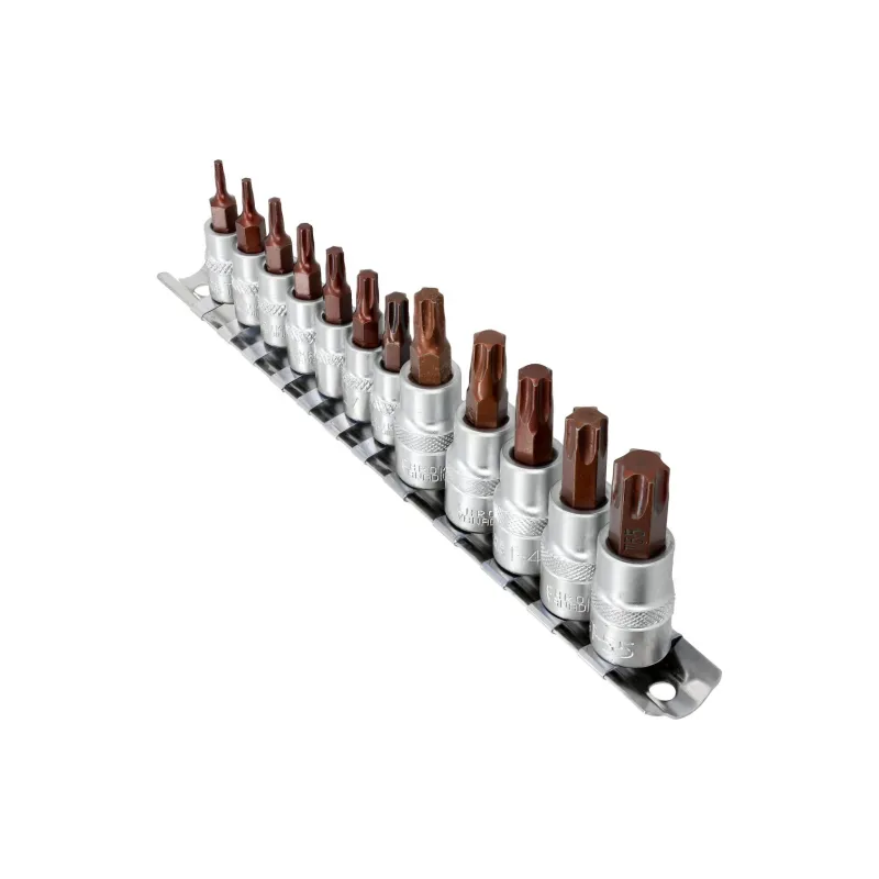 Zestaw końcówek Torx na nasadkach, 12 szt.