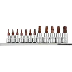 Zestaw końcówek Torx na nasadkach, 12 szt.