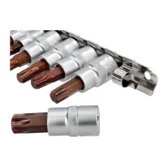 Zestaw końcówek Torx na nasadkach, 12 szt.