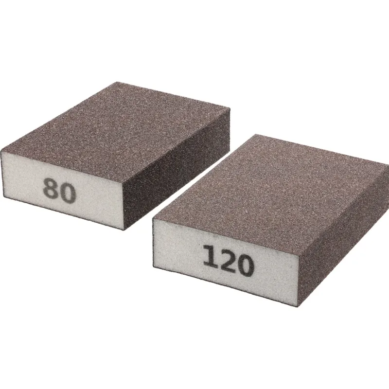 Gąbki ścierne 70 x 100 x 25 mm, P80, P120, 2 szt. Gąbki ścierne 70 x 100 x 25 mm, P80, P120, 2 szt.
