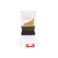 Zestaw wierteł do metalu 1.5-6.5 mm, tytanowane, szlifowane, 13 szt.
