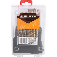 Zestaw wierteł do metalu 1.0-13.0 mm, tytanowane, szlifowane, 25 szt.