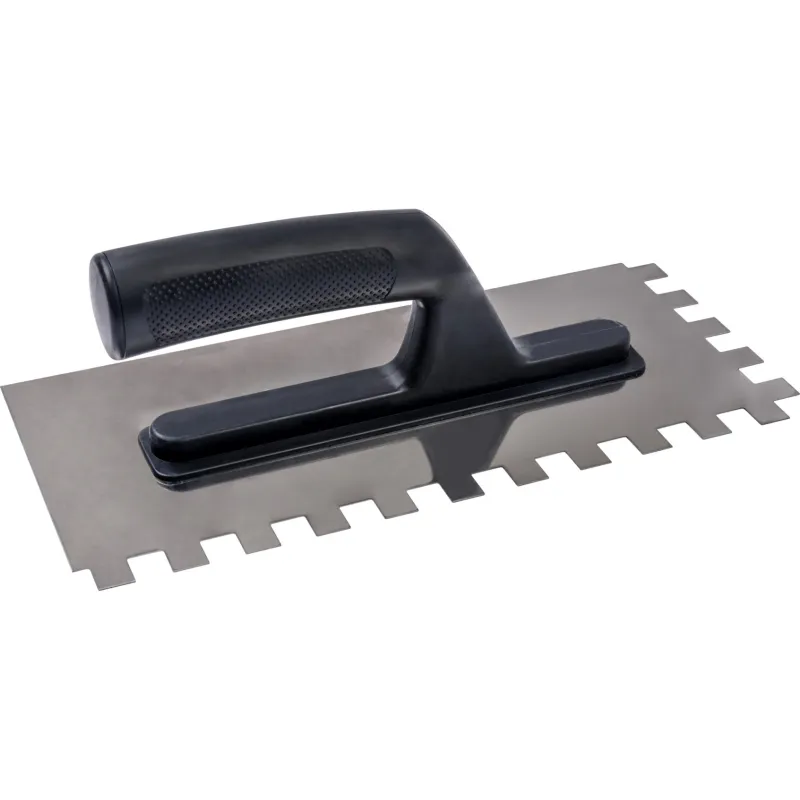 Paca metalowa 130 x 270 mm, z zębami 10 x 10 x 10, stal nierdzewna, plastikowy uchwyt