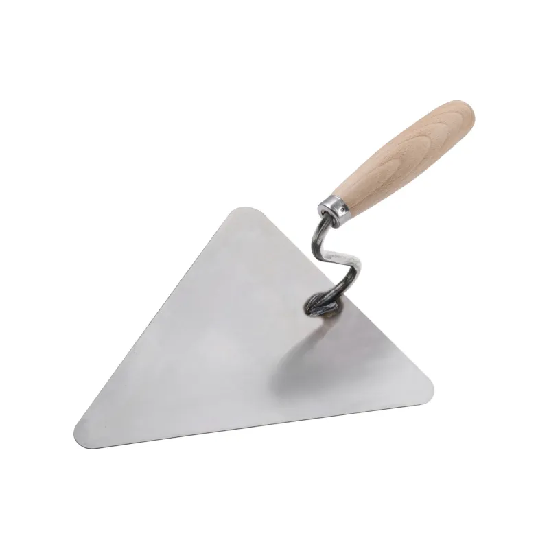 Kielnia murarska trójkątna 220 mm, spawana, szlifowana, drewniany uchwyt Kielnia murarska trójkątna 220 mm, spawana, szlifowana, drewniany uchwyt