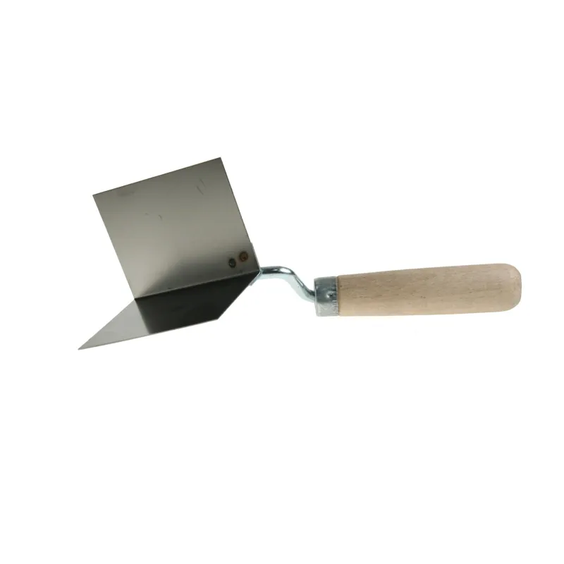 Kielnia sztukatorska kątowa 80 x 60 x 60 mm, zewnętrzna, drewniany uchwyt