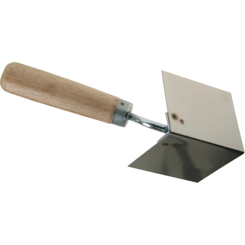 Kielnia sztukatorska kątowa 80 x 60 x 60 mm, wewnętrzna, drewniany uchwyt