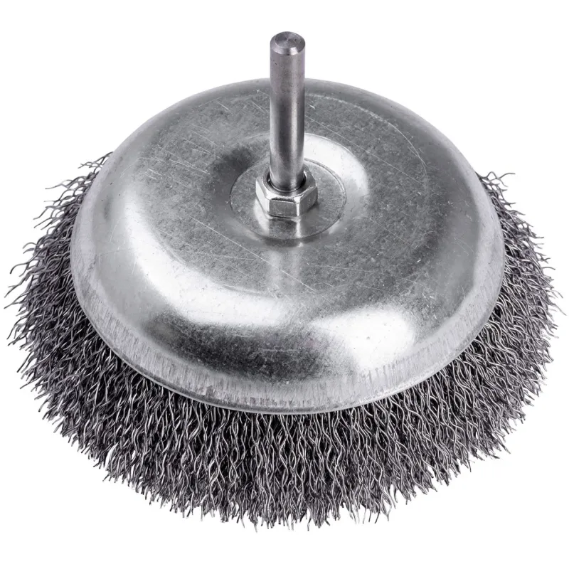 Szczotka druciana doczołowa 100 mm, trzpień 6 mm