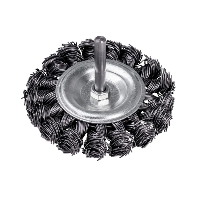 Szczotka druciana tarczowa 80 mm, trzpień 6 mm, drut skręcany Szczotka druciana tarczowa 80 mm, trzpień 6 mm, drut skręcany
