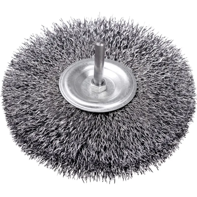 Szczotka druciana tarczowa 120 mm, trzpień 6 mm