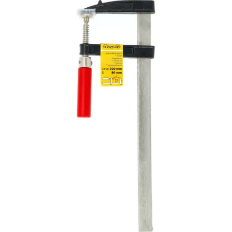Ścisk stolarski 80 x 300 mm, typ F, drewniany uchwyt, FSC 100%, certyfikat NC-COC-062817