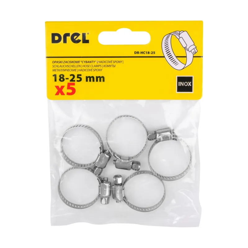 Zestaw opasek ślimakowych 18-25 mm, 5 szt. Zestaw opasek ślimakowych 18-25 mm, 5 szt.