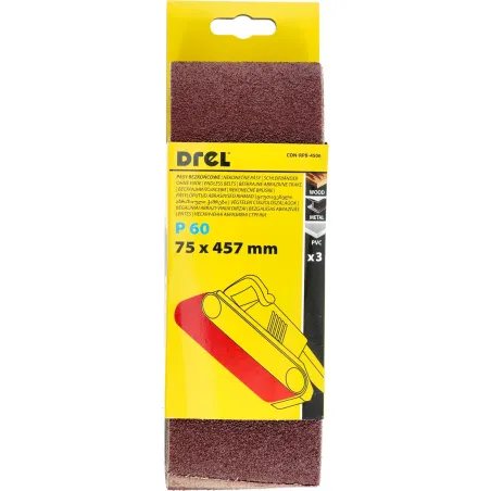 Pasy bezkońcowe 75 x 457 mm, P60, 3 szt.
