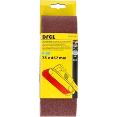 Pasy bezkońcowe 75 x 457 mm, P80, 3 szt.