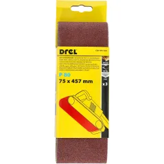 Pasy bezkońcowe 75 x 457 mm, P80, 3 szt.