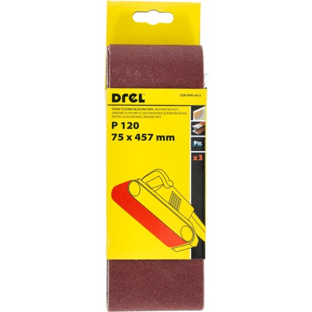 Pasy bezkońcowe 75 x 457 mm, P120, 3 szt.
