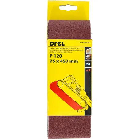 Pasy bezkońcowe 75 x 457 mm, P120, 3 szt.