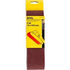 Pasy bezkońcowe 75 x 533 mm, P80, 3 szt.