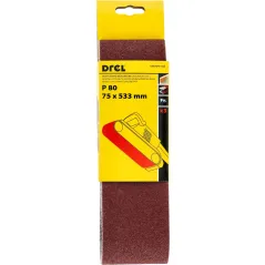 Pasy bezkońcowe 75 x 533 mm, P80, 3 szt.