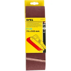 Pasy bezkońcowe 75 x 533 mm, P120, 3 szt.