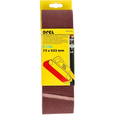 Pasy bezkońcowe 75 x 533 mm, P120, 3 szt.