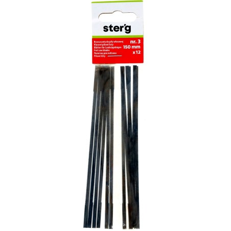 Brzeszczoty do piły włosowej 150 mm, ząb nr. 3, drewno-plastik, 12 szt.