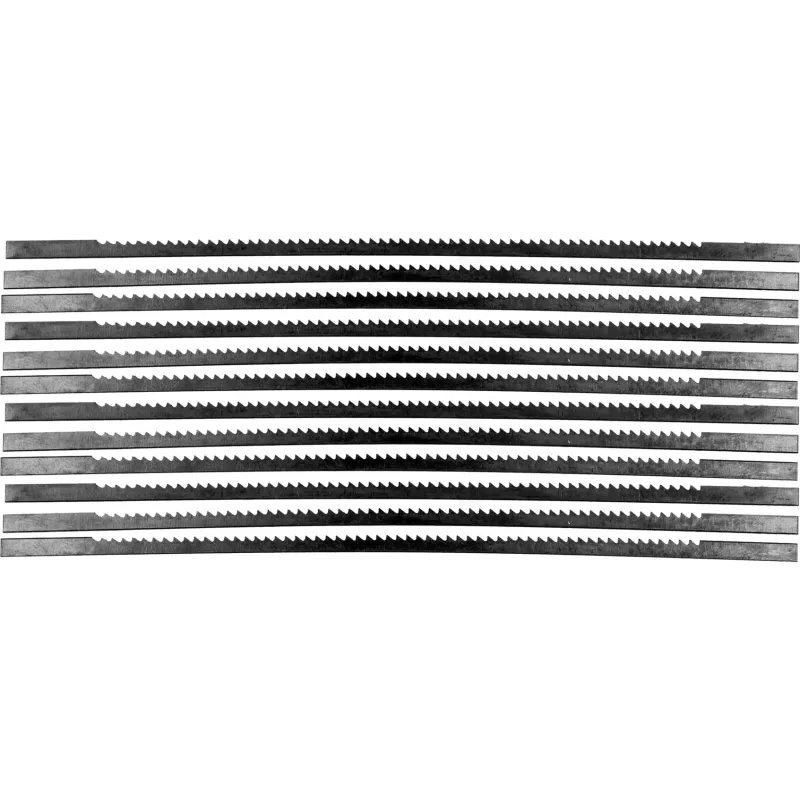 Brzeszczoty do piły włosowej 150 mm, ząb nr. 5, drewno-plastik, 12 szt. Brzeszczoty do piły włosowej 150 mm, ząb nr. 5, drewno-plastik, 12 szt.