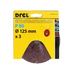 Krążki ścierne fibrowe 125 mm, P80, 3 szt.