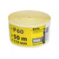 Papier ścierny 115 mm, P60, żółty, 50 m, rolka