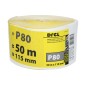 Papier ścierny 115 mm, P80, żółty, 50 m, rolka
