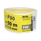 Papier ścierny 115 mm, P80, żółty, 50 m, rolka