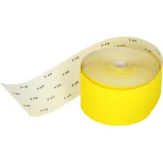 Papier ścierny 115 mm, P80, żółty, 50 m, rolka