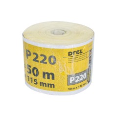 Papier ścierny 115 mm, P220, żółty, 50 m, rolka