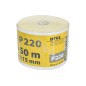 Papier ścierny 115 mm, P220, żółty, 50 m, rolka