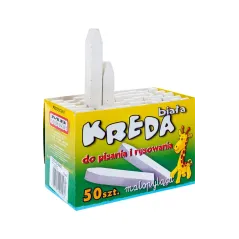 Kredy białe, kwadratowe, typ M2, 50 szt.