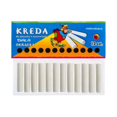 Kredy białe, okrągłe, 12 szt.