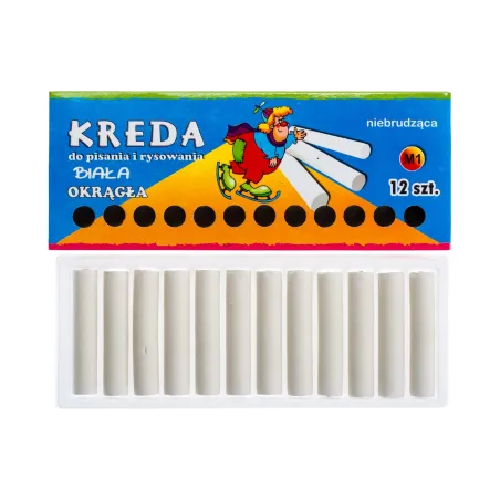 Kredy białe, okrągłe, 12 szt.