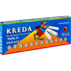 Kredy białe, okrągłe, 12 szt.
