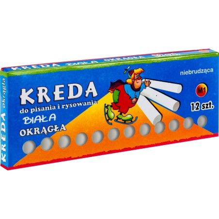 Kredy białe, okrągłe, 12 szt.
