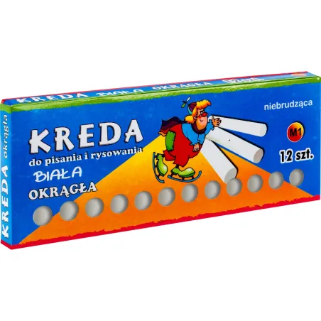 Kredy białe, okrągłe, 12 szt.