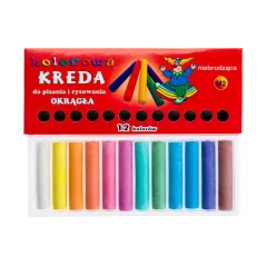 Kredy kolorowe, okrągłe, 12 szt.