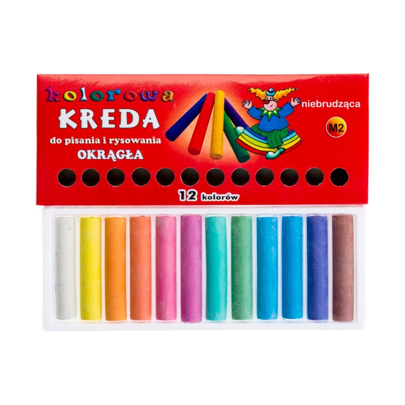 Kredy kolorowe, okrągłe, 12 szt. Kredy kolorowe, okrągłe, 12 szt.