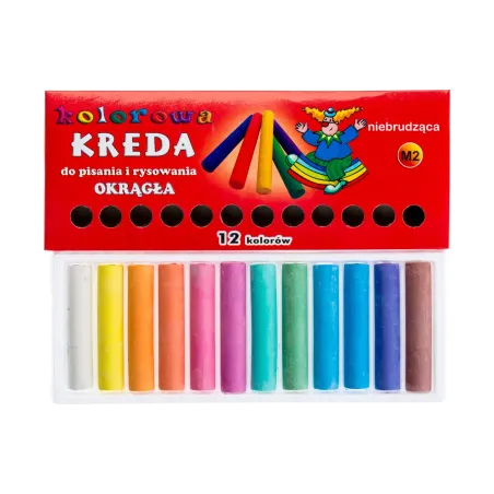Kredy kolorowe, okrągłe, 12 szt.